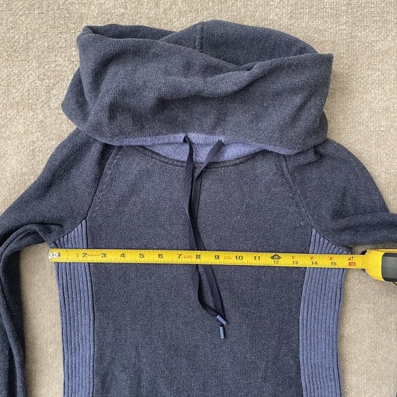Eddie Bauer Sweater Womens Small Blue Two Tone Cowl Turtleneck Knit Pullover Top - Picture 4 of 8
